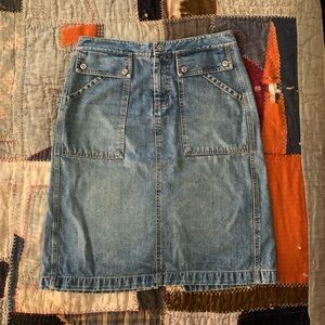 G.H. Bass & Co. Blue Knee-length Pencil Skirt with Cargo Style